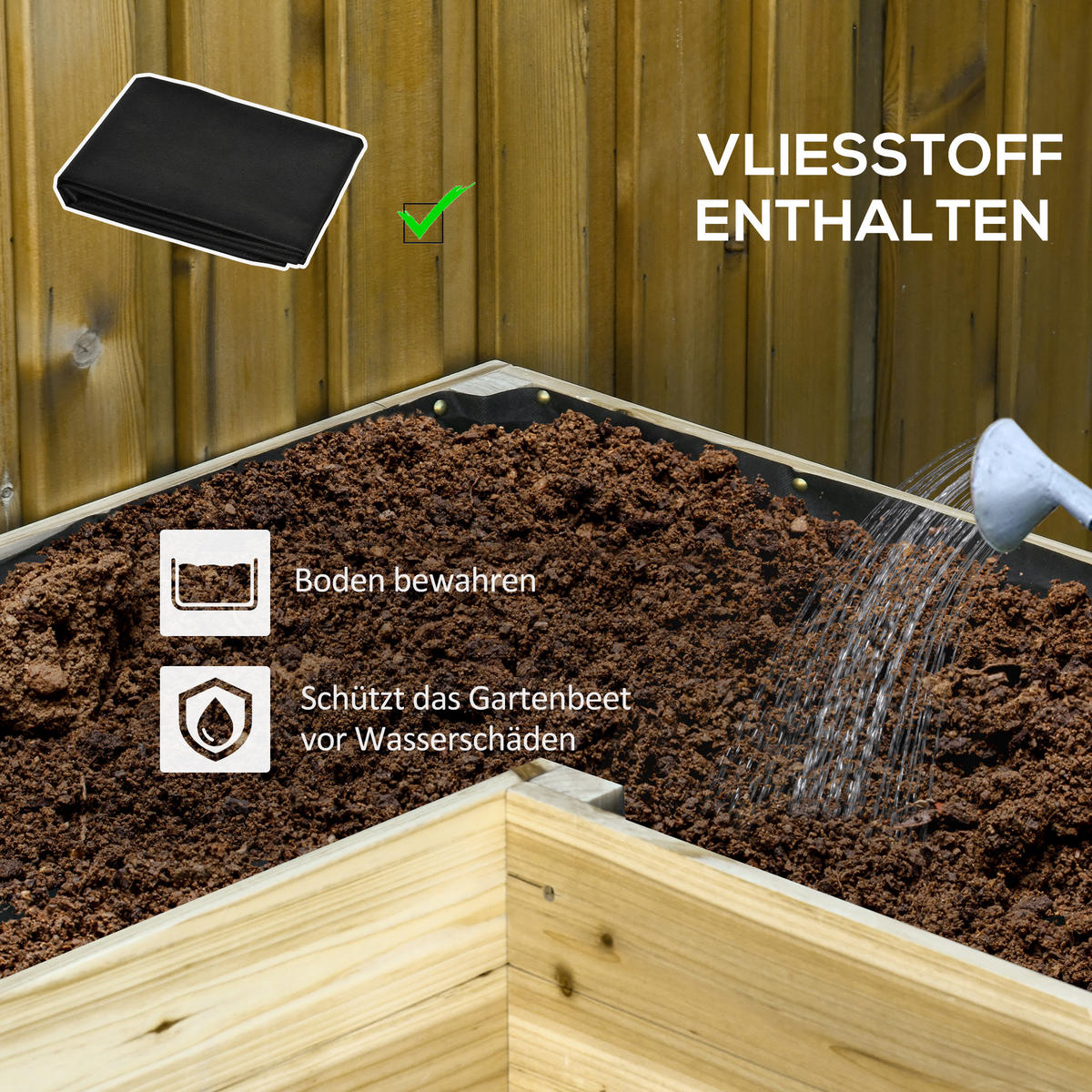HOCHBEET, Naturholz, Tannenholz - Naturfarben, Holz (91/81/122cm) - Outsunny