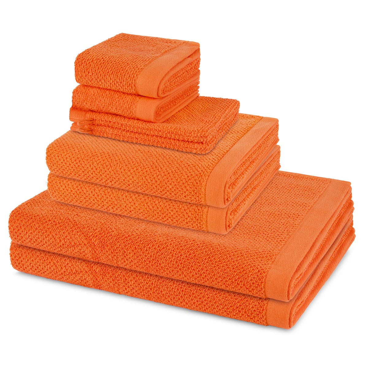 FROTTIERSET Bliss 8-teilig - Orange, Textil (50/100cm) - MÖVE
