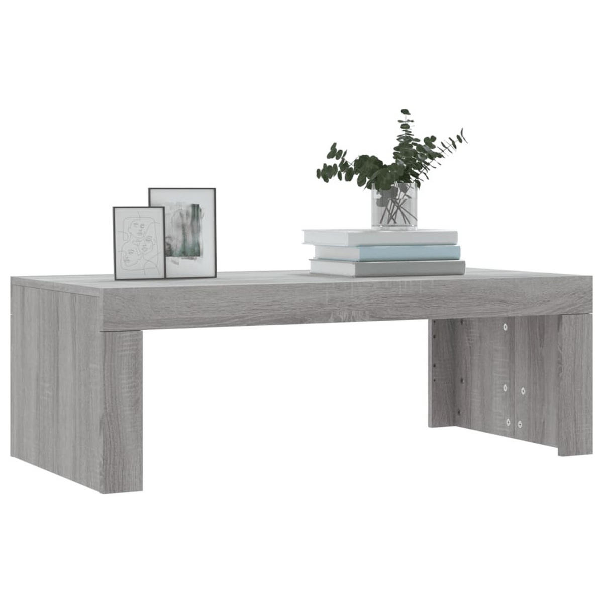 COUCHTISCH Moderner 102/50/36 cm aus Holzwerkstoff Grau Sonoma Dekor - Silbereichenfarben, Holz (50/102/36cm) - vidaXL