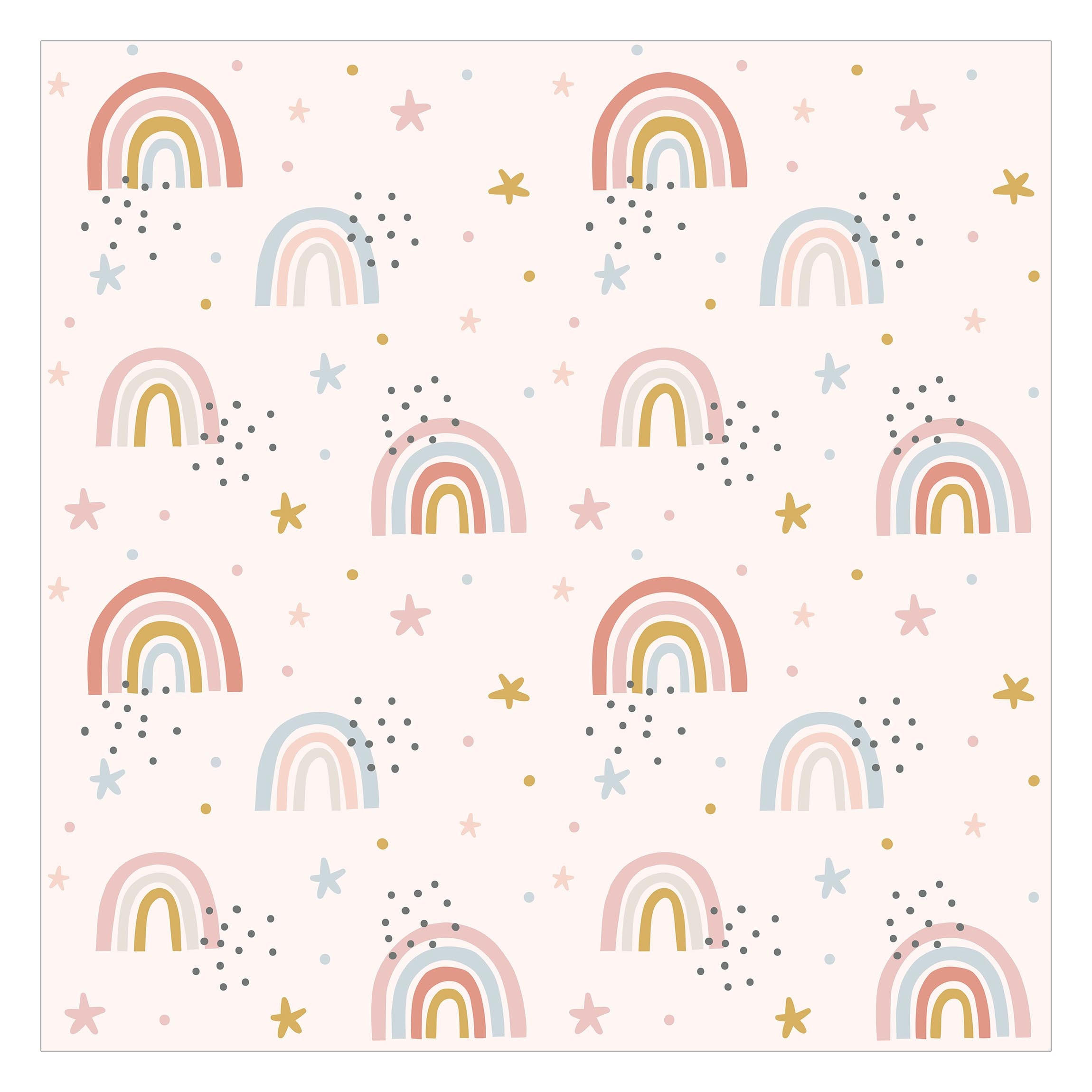 FOTOTAPETE Regenbogenwelt mit Sternen und Pünktchen 192/192 cm - Multicolor, Papier (192/192cm) - Bilderwelten