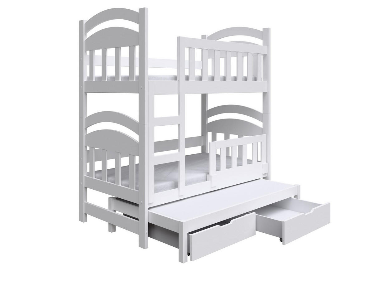 VYSOKÁ Postel DUMBO 75x160 s úložným prostorem, Bílá - bílá, dřevo (75/160cm) - MASSENO