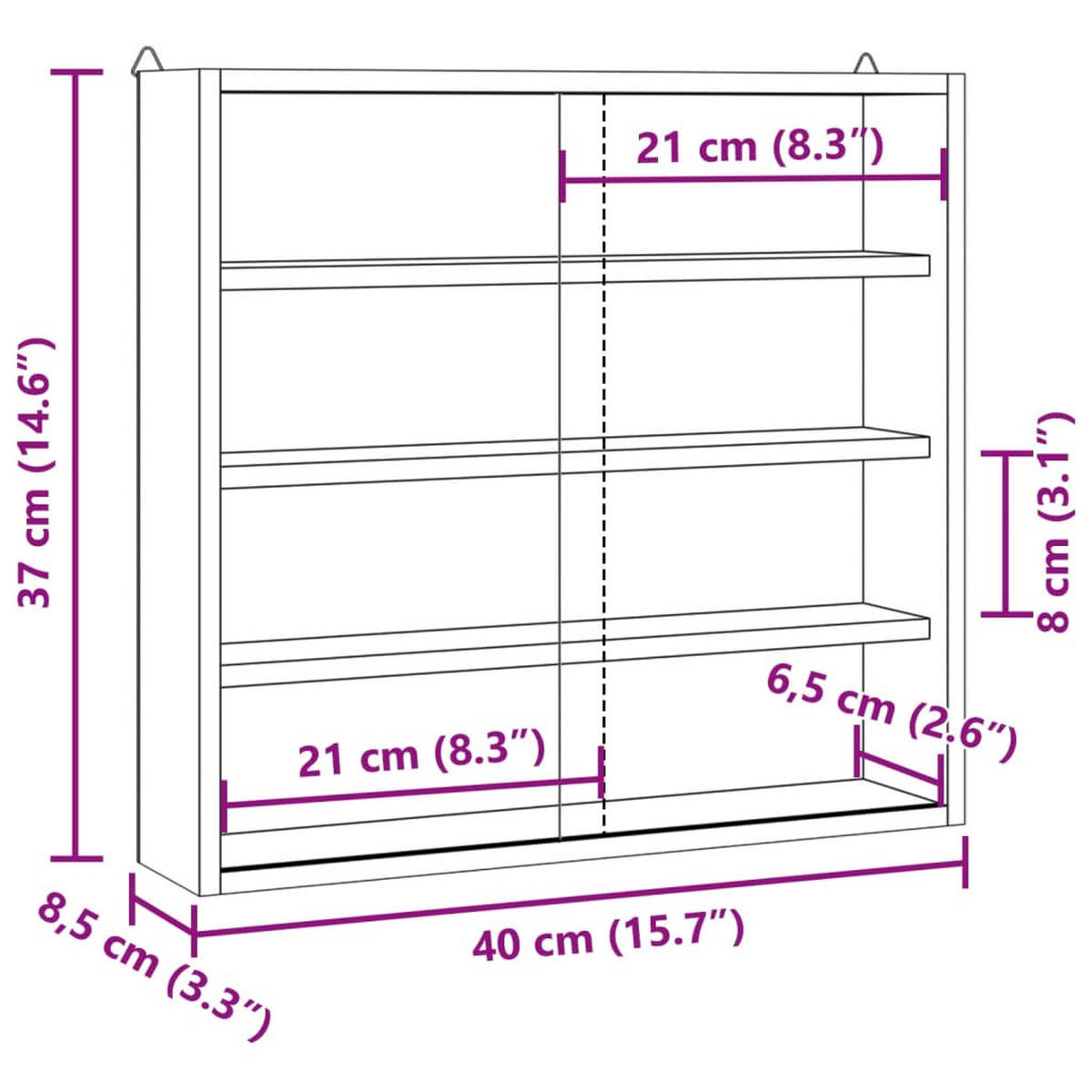 SAMMLERVITRINE Aus Holz Mit Türen 40/8,5/37 Cm - Braun, Holz (8.5/37/40cm) - vidaXL