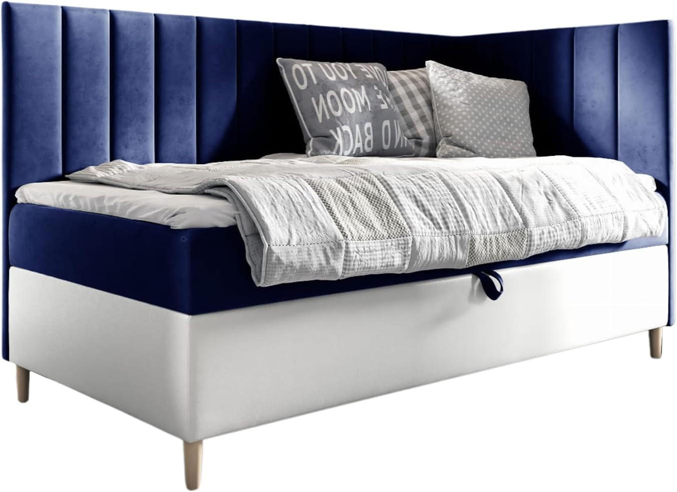 KINDERBETT MAYA 3 - Dunkelblau/Weiß, Holzwerkstoff (106/208cm) - Meblini