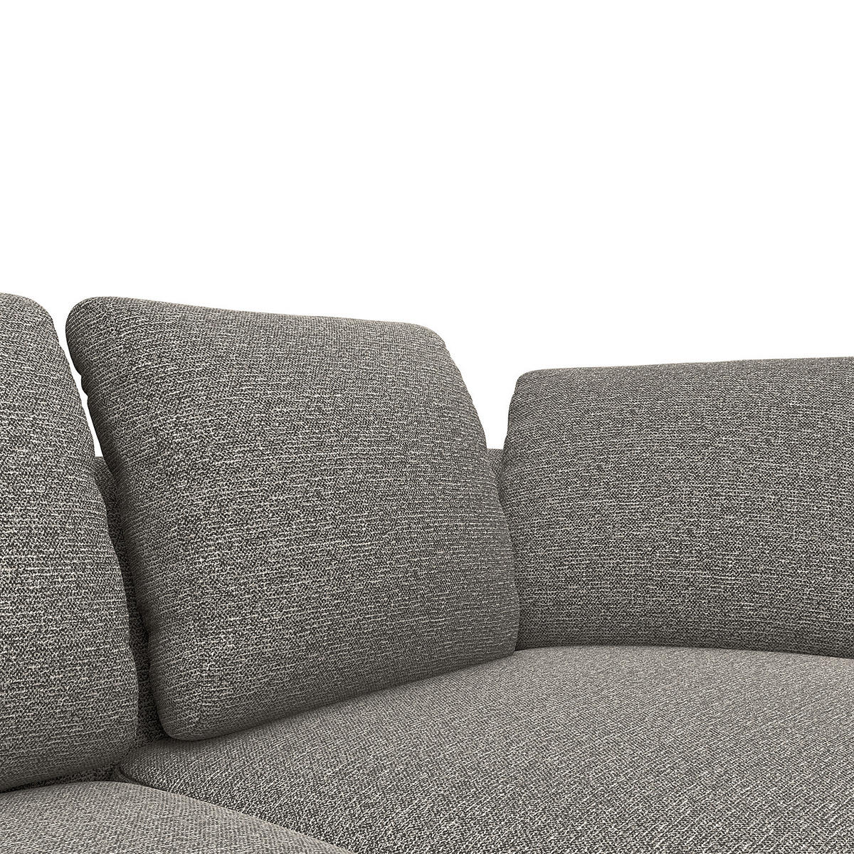 ECKSOFA mit Longchair - Schwarz/Grau, Kunststoff/Textil (217/146cm) - home24