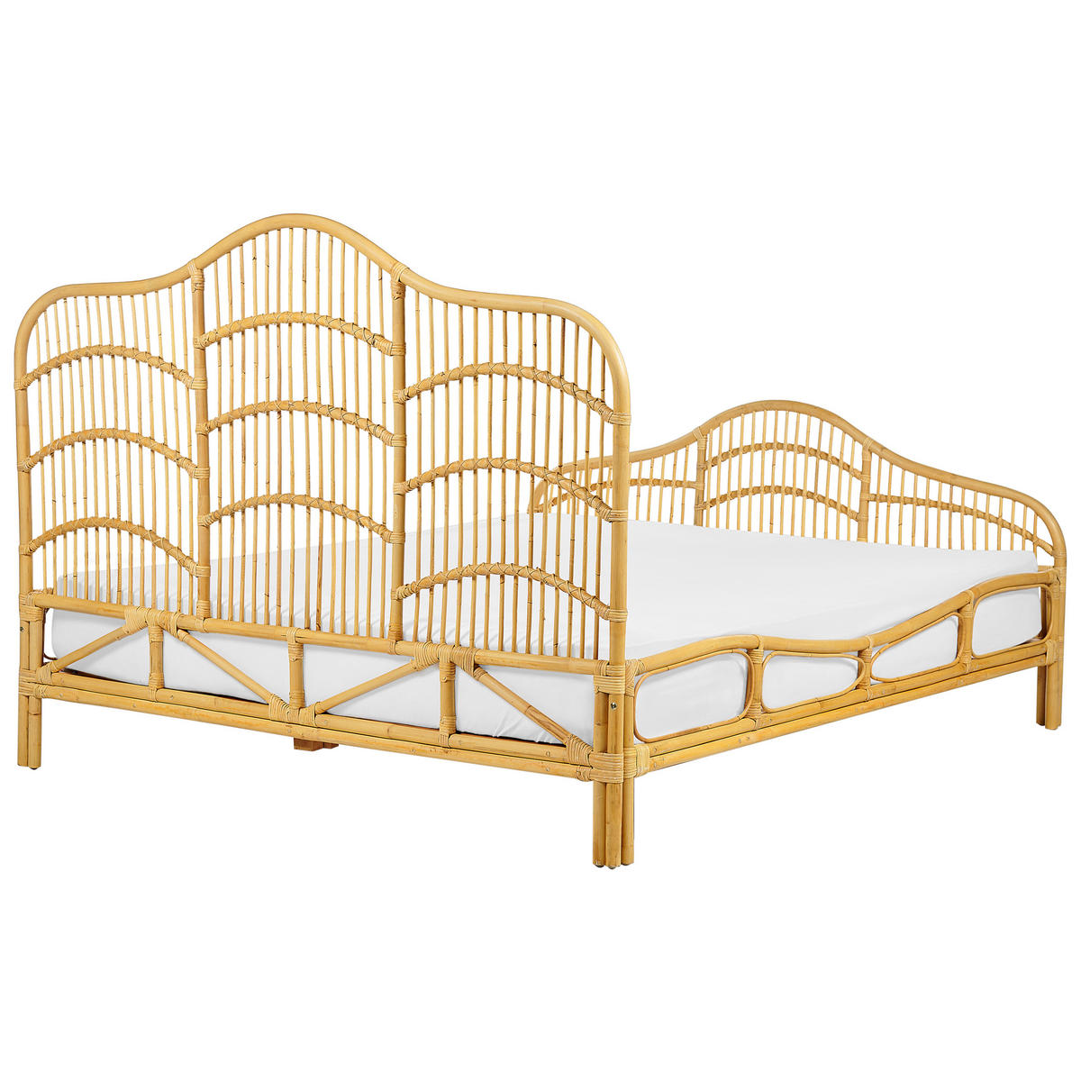 DOPPELBETT 160/200cm Heller Holzfarbton Domeyrot - Hellbraun, Naturmaterialien (160/200cm) - Beliani