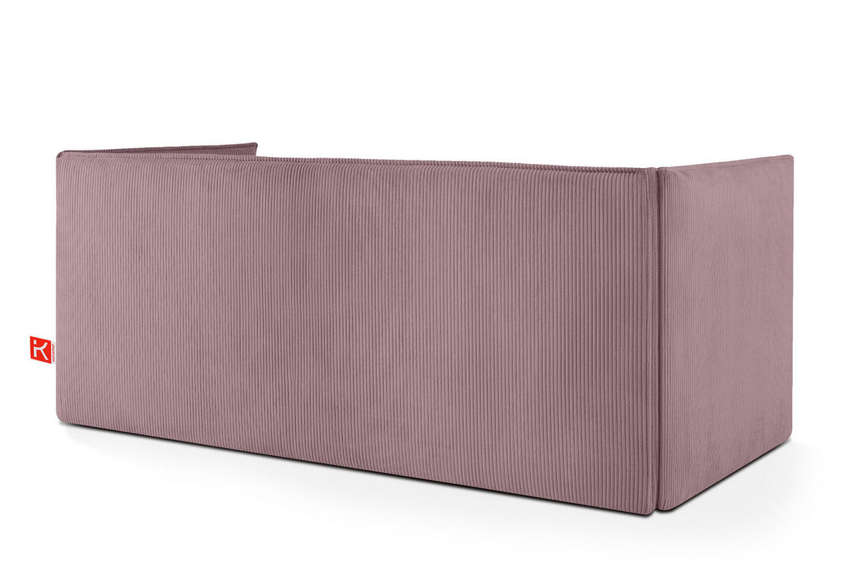 JUGENDBETT ROTI Einzelbett mit Bettkasten, 90x200cm, Bett mit Bonellmatratze, mit Rückenlehne - Lila/Schwarz, Holz/Holzwerkstoff (92/200cm) - KONSIMO®