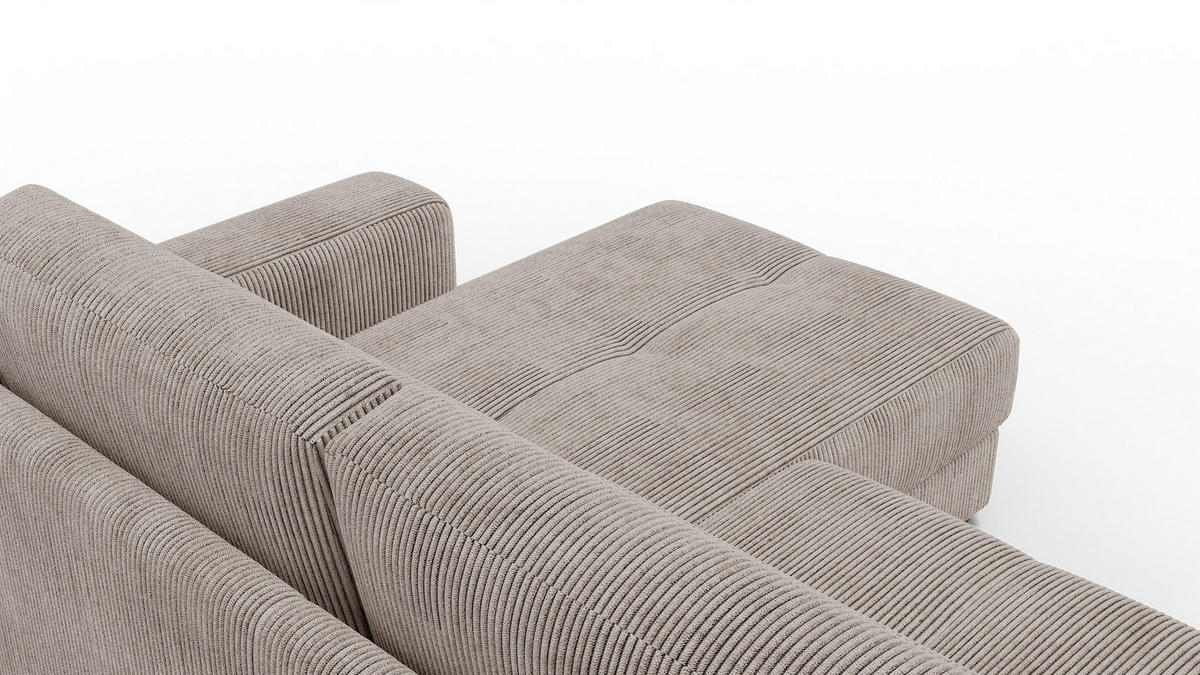 ECKSOFA OLI 4-Sitzer rechts, taupe - Taupe, Holz/Textil (295/172cm) - Courtois Laville