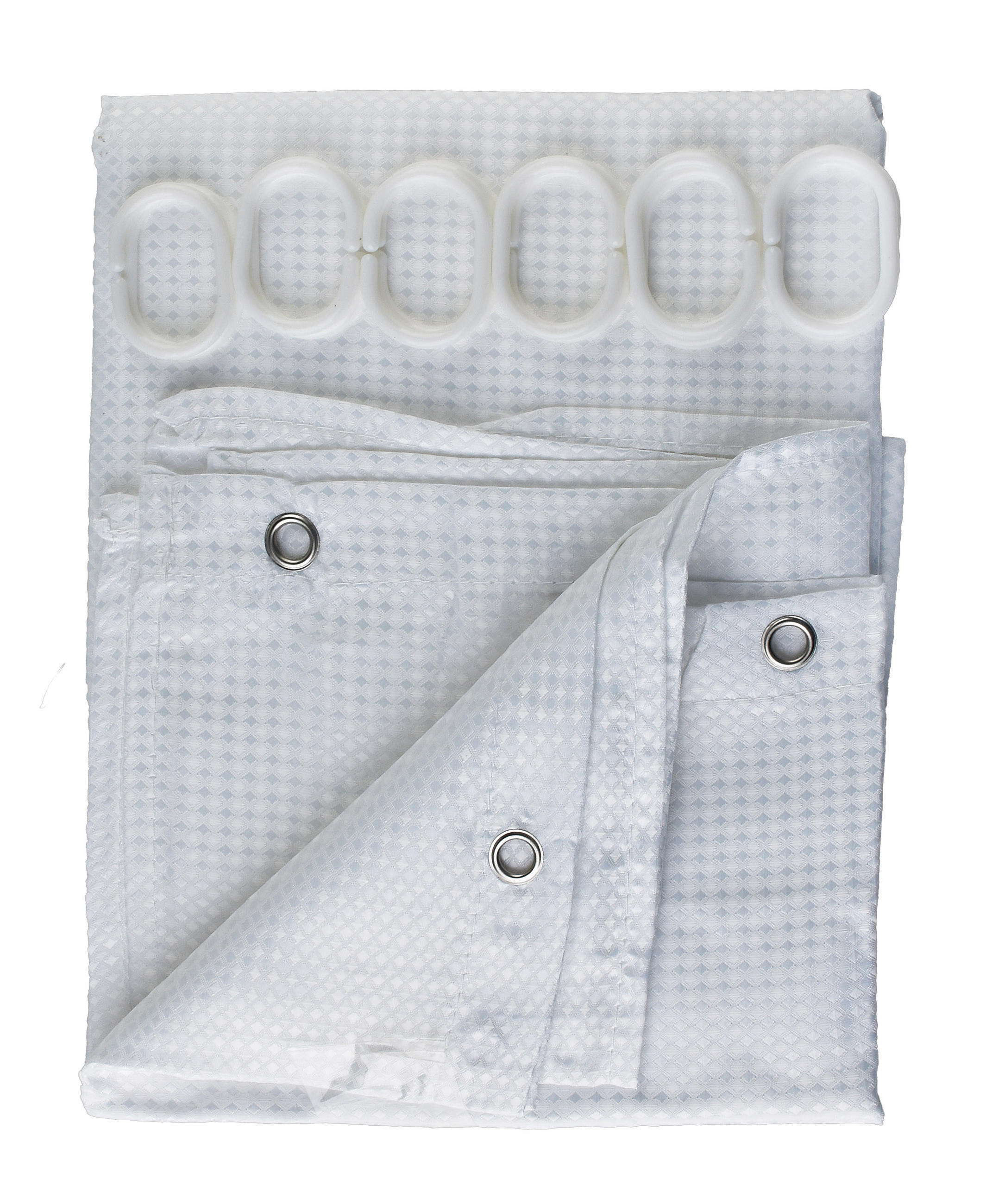 DUSCHVORHANG Zac Weiß 29/20/2.5 cm Textilien - Weiß, Textil (20/29cm) - Mondex