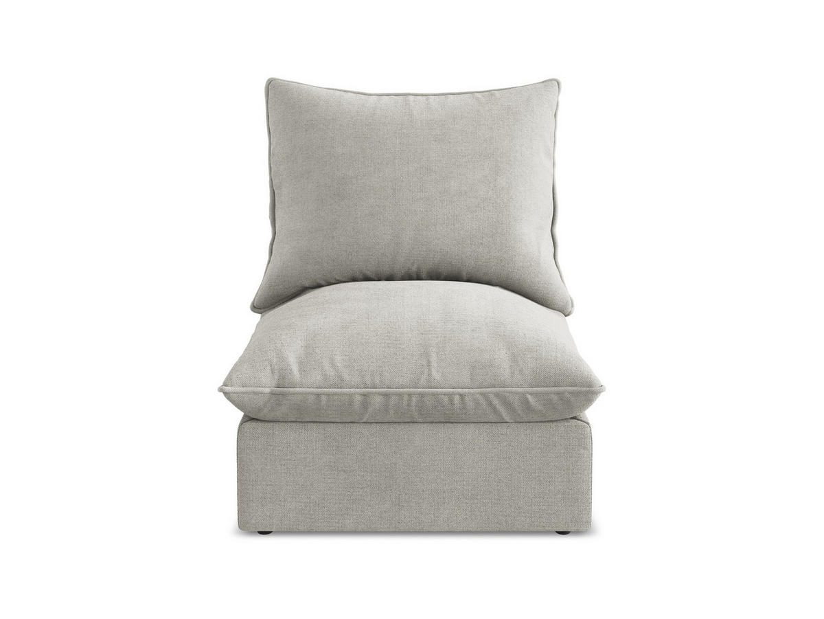 SOFAELEMENT Strukturstoff Grau - Hellgrau/Schwarz, Holzwerkstoff/Kunststoff (75/77/90cm) - Makamii