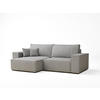 ECKSOFA MIT SCHLAFFUNKTION Zaya Hellgrau Webstoff - Hellgrau/Schwarz, Holz/Holzwerkstoff (255/148cm) - Maison de Reve