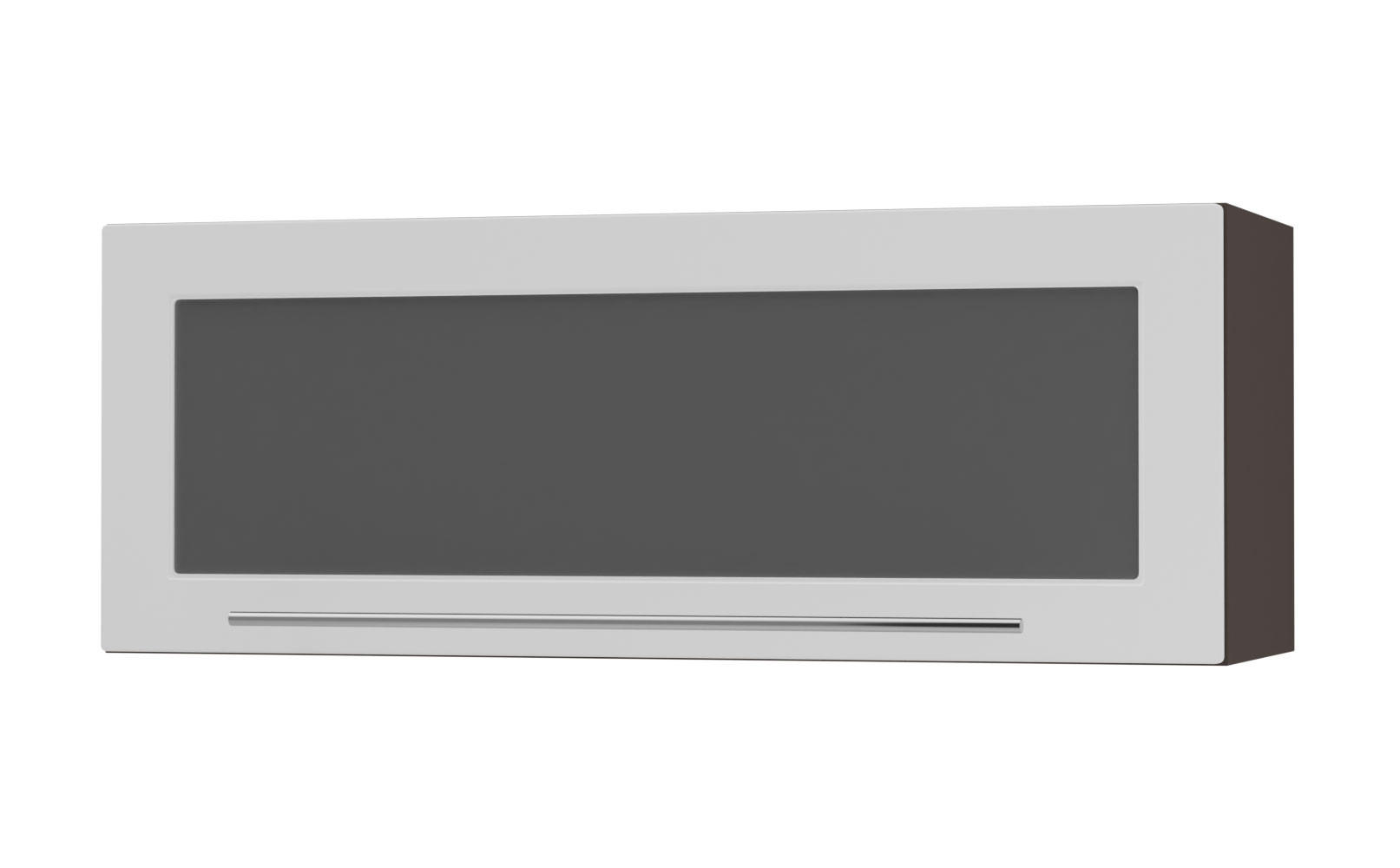 Feldmann-Wohnen Küchenhängeschrank Weiß, Dunkelgrau 90x36x32.5 cm