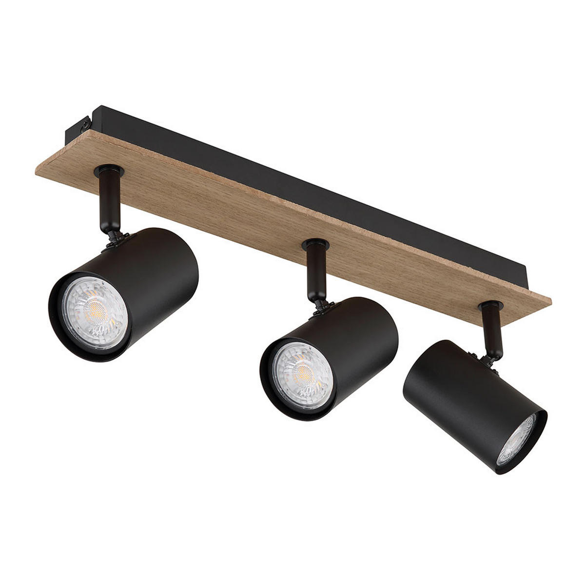 LED DECKENLEUCHTE Linca Holz Schwarz - Braun, Metall (41/6/15.2cm) - Globo Lighting