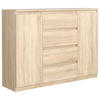KOMMODE NUDO 138,5/101,5/39cm mit 4 Schubladen 2 Türen Sonoma Eiche - Sonoma Eiche, Holzwerkstoff (138.5/101.5/39cm) - MASSENO