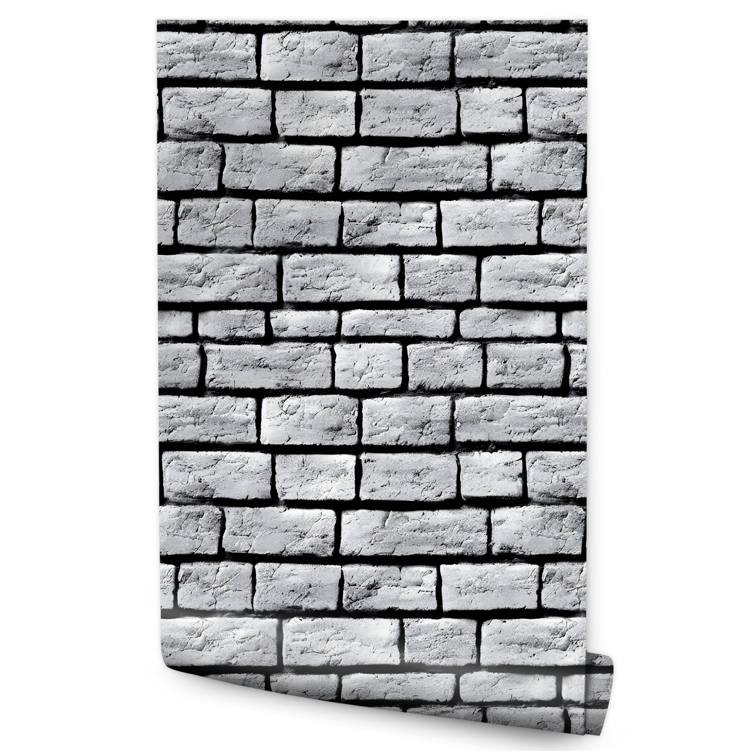 VLIESTAPETE Ziegelmauer in 3D-Optik – Grau, Schwarz – 50x1000 cm - Schwarz/Grau, Papier (50/1000cm) - Muralo