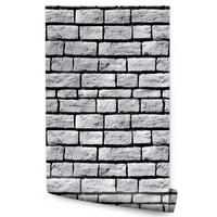 VLIESTAPETE Ziegelmauer in 3D-Optik – Grau, Schwarz – 50x1000 cm - Schwarz/Grau, Papier (50/1000cm) - Muralo