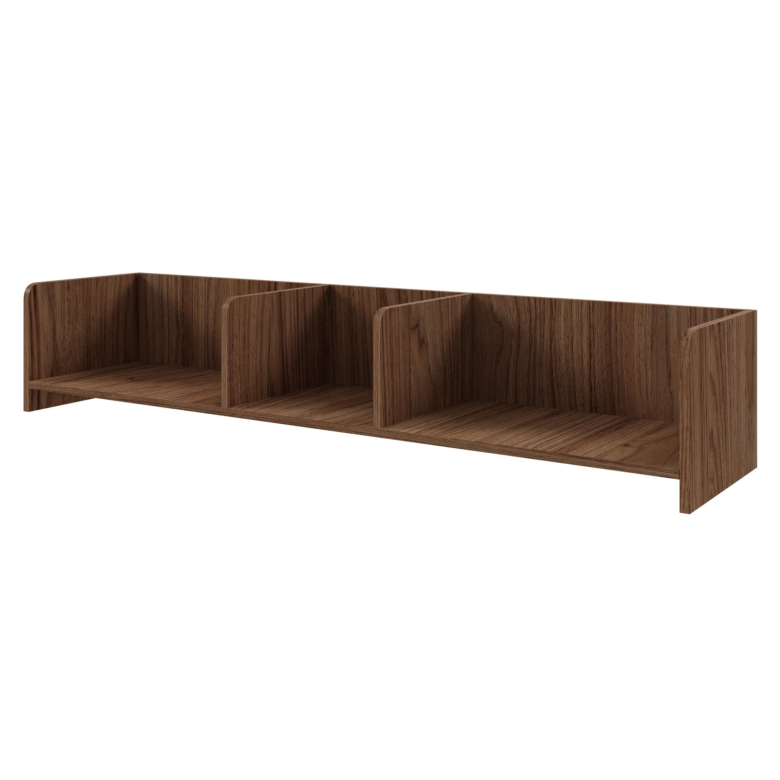 WANDREGAL Positivo mit Trennwänden, 140 cm, Alba-Nuss - Nussbaumfarben, Holzwerkstoff (143/27/27cm) - Beautysofa