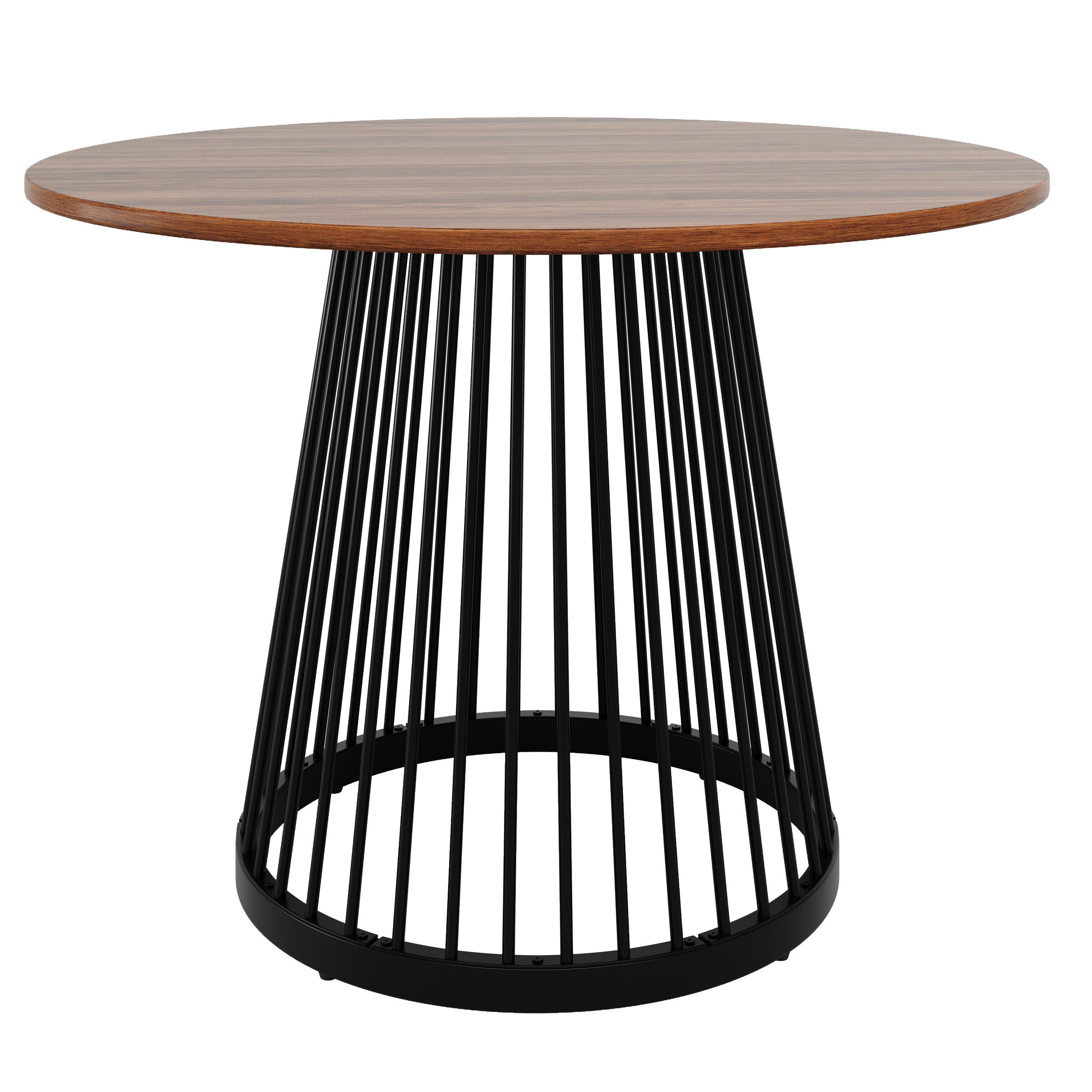 ESSTISCH Walnussfarben/Schwarz 80/80/76 cm - Schwarz, Holz (80/80/76cm) - PANGIVO
