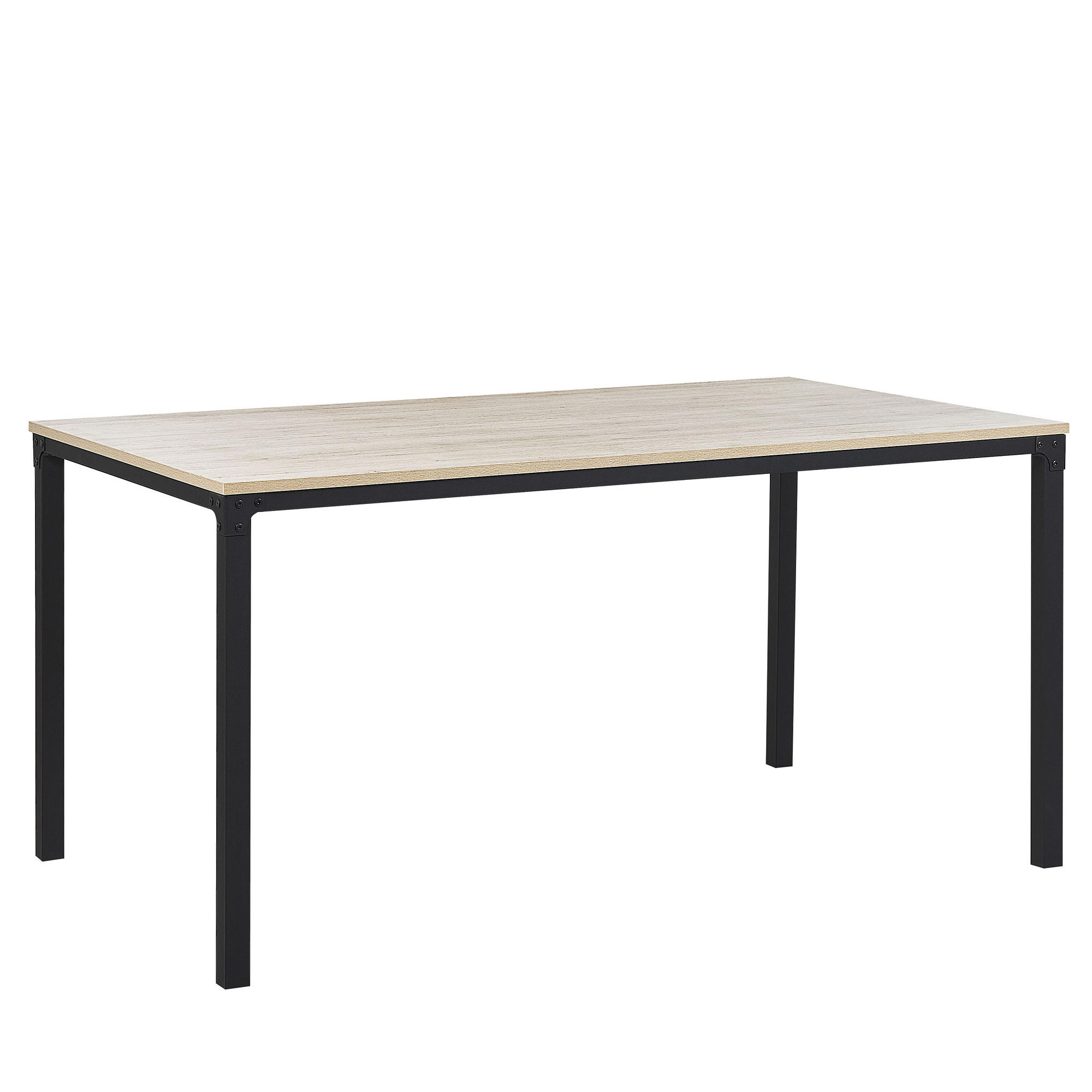 ESSTISCH 150/90/76 cm Hellbraun, Schwarz Rechteckig Hockley - Hellbraun, Holzwerkstoff (150/90/76cm) - Beliani