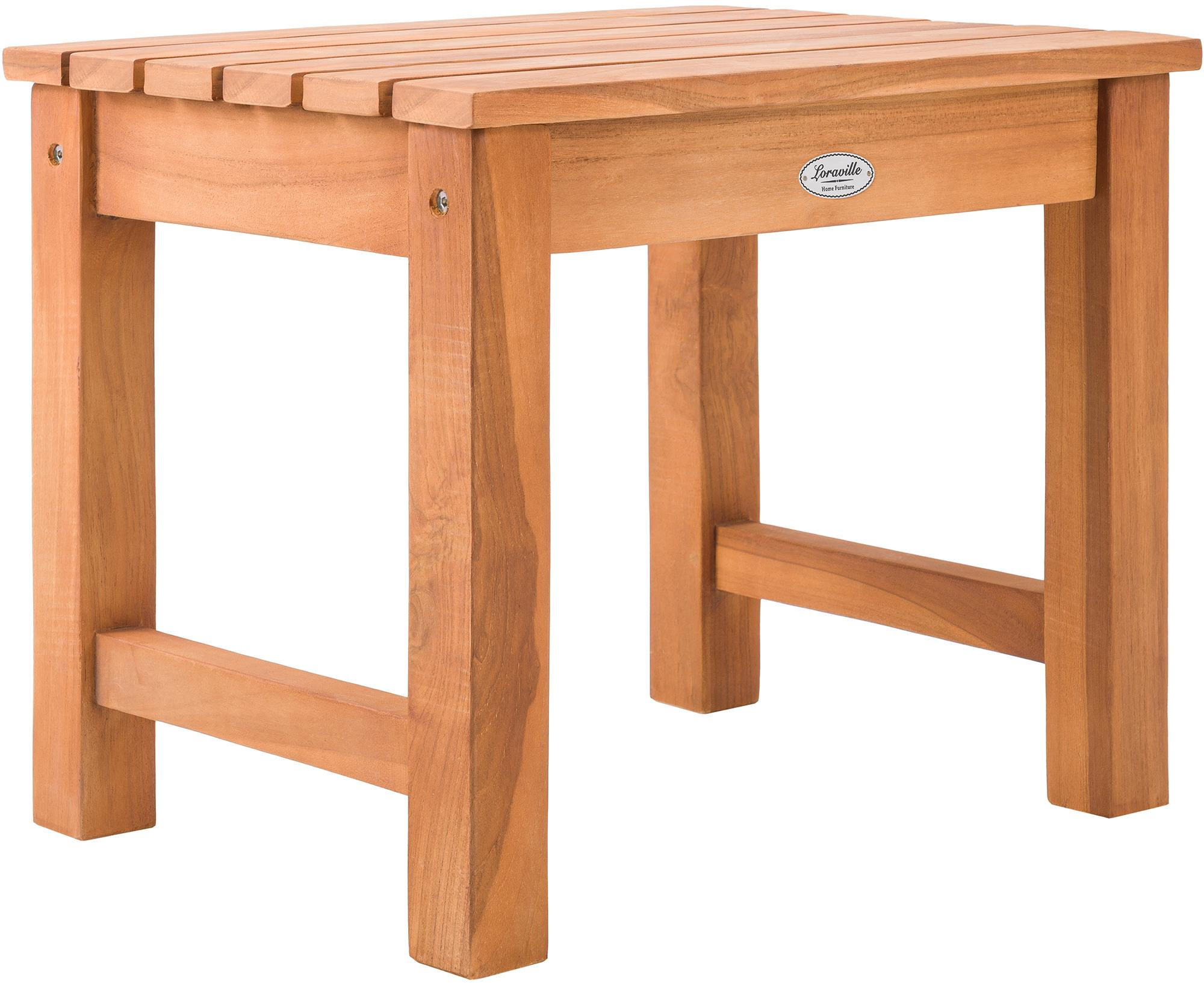 BEISTELLTISCH eckig 51/39/43 cm Holz Teak - Braun/Teakfarben, Holz (39/51/43cm) - CLP