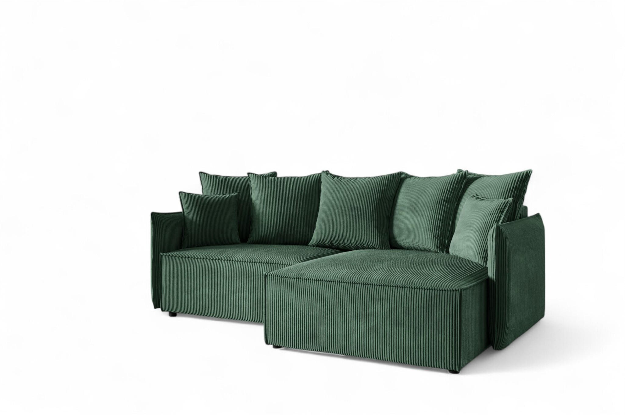 ECKSOFA Minea Mit Schlaffunktion - Grün, Holzwerkstoff/Textil (221/153cm) - Fun Möbel