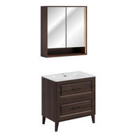 BADMÖBEL 81cm Moka 2er-Set Holz - Braun, Holzwerkstoff (81/82/46cm) - Petits-meubles