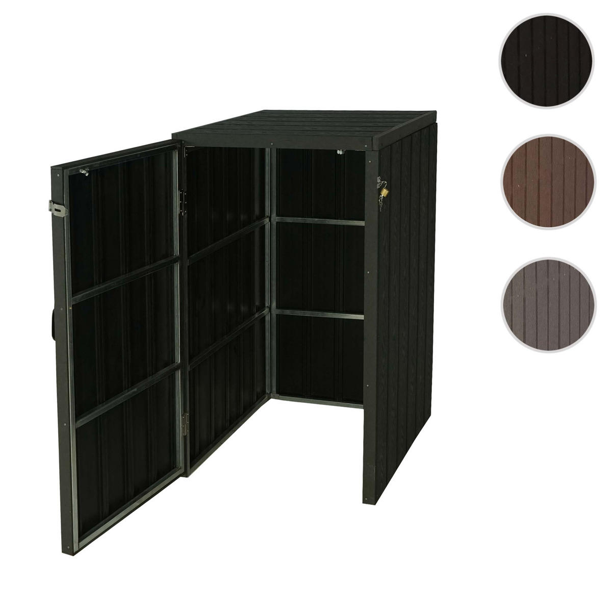 1-/2ER WPC-MÜLLTONNENVERKLEIDUNG Anthrazit - Anthrazit, Metall (80/117/105cm) - MCW