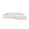 ECKSOFA rechts Molino aus Chenille-Stoff leichtes beige 4 Sitzplätze - Creme, Textil (170/250cm) - Micadoni