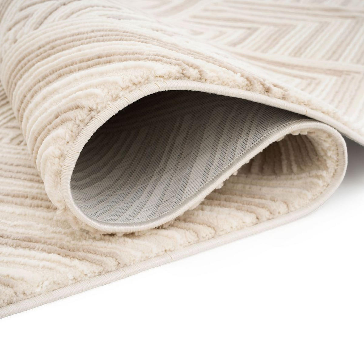 WEBTEPPICH Motion Rise Grau - Grau, Textil (120/170cm) - Kukoon Rugs