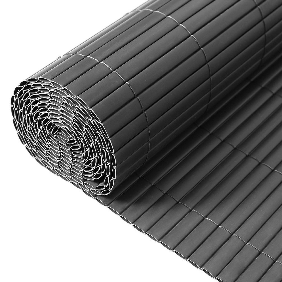 SICHTSCHUTZZAUN aus PVC in Dunkelgrau aufrollbar flexibles Roll-up Design für Garten & Haustierschutz 300x100cm - Dunkelgrau, Kunststoff (300/1cm) - Livingandhome