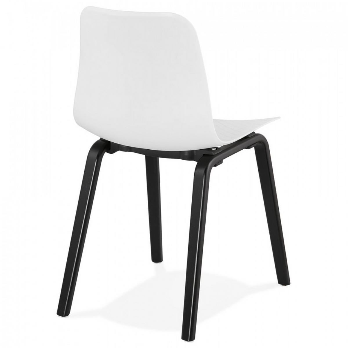 STUHL Weiß 44.5x81x52.5cm - Schwarz/Weiß, Holz/Kunststoff (44.5/81/52.5cm) - AlterEgo