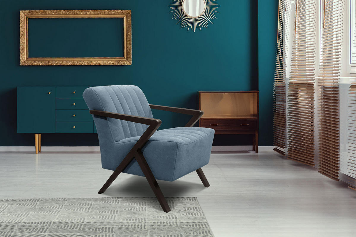 SESSEL LEBRON, blau - Blau, Holzwerkstoff/Textil (65/82/79cm) - Courtois Laville