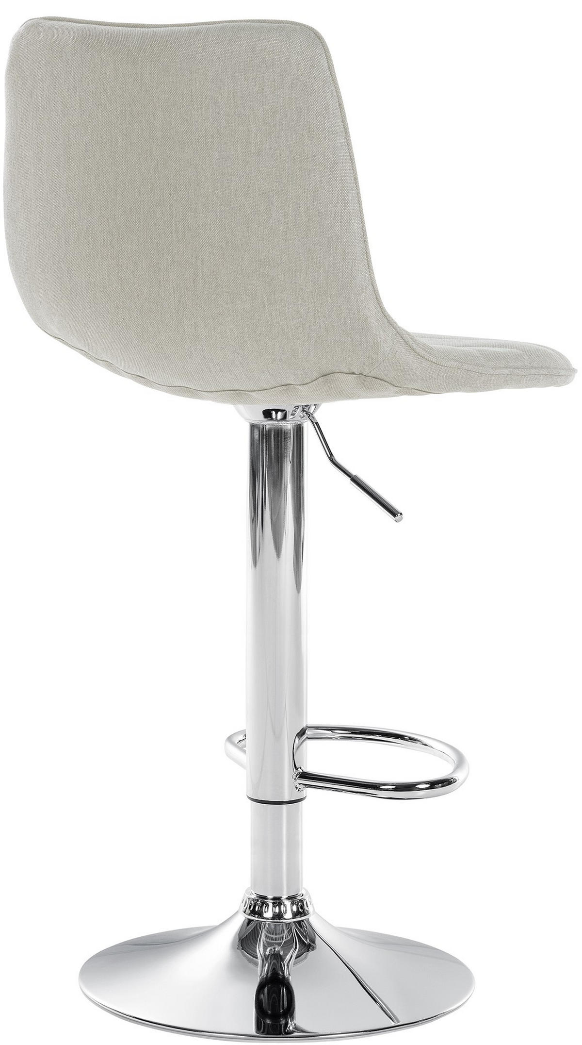 BARHOCKER Stoff creme - Chromfarben/Creme, Textil/Metall (45/89/46cm) - CLP
