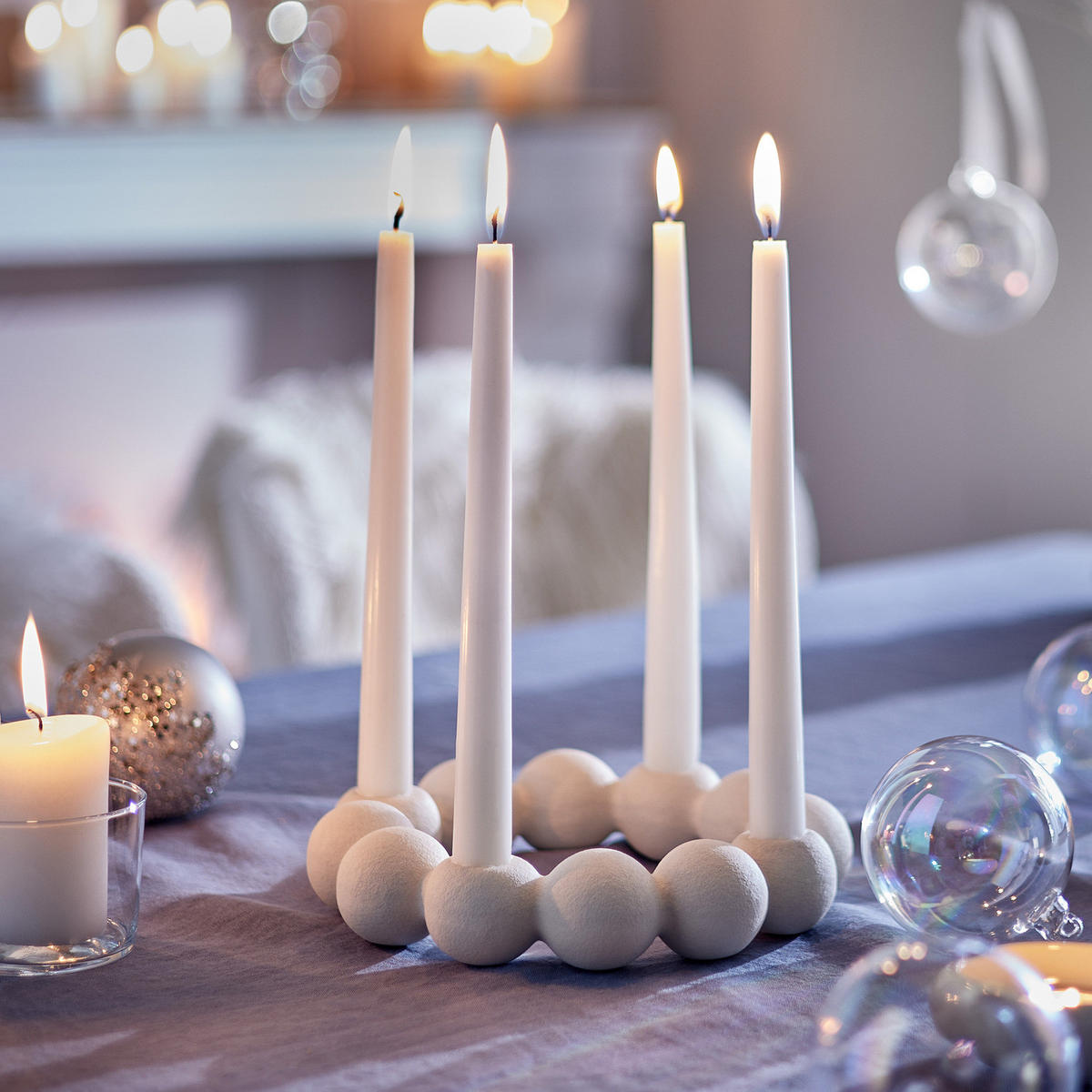 KERZENHALTER Advent Hazy Shades - Creme, Keramik (21/5/21cm) - Butlers