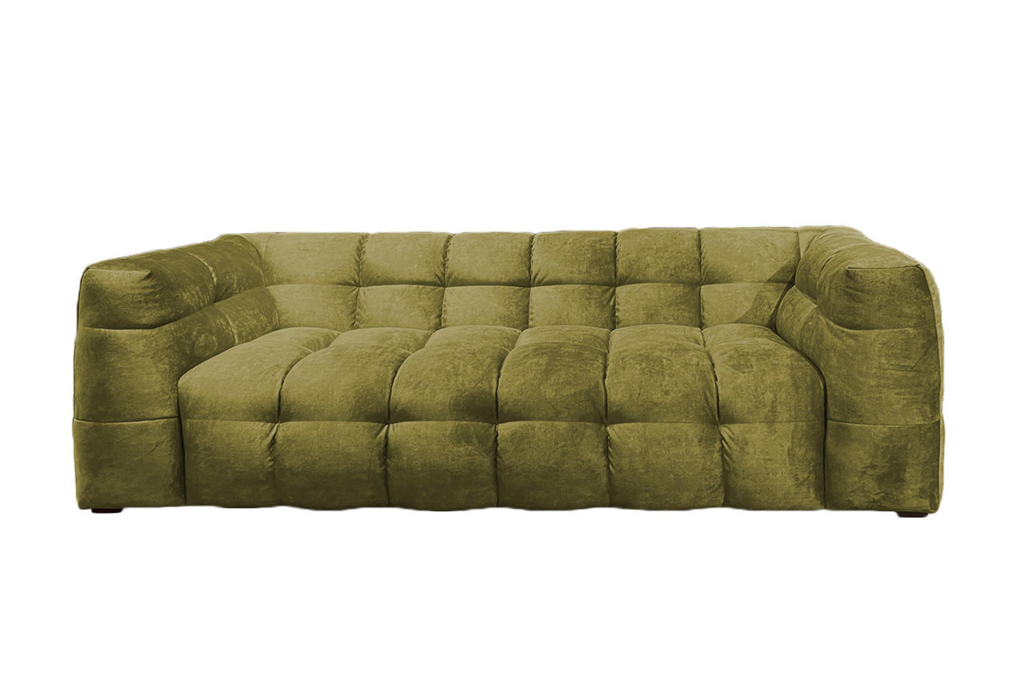 SOFA RIO Grün Velvet - Schwarz/Grün, Textil (282/68/105cm) - KAWOLA