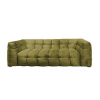 SOFA RIO Grün Velvet - Schwarz/Grün, Textil (282/68/105cm) - KAWOLA
