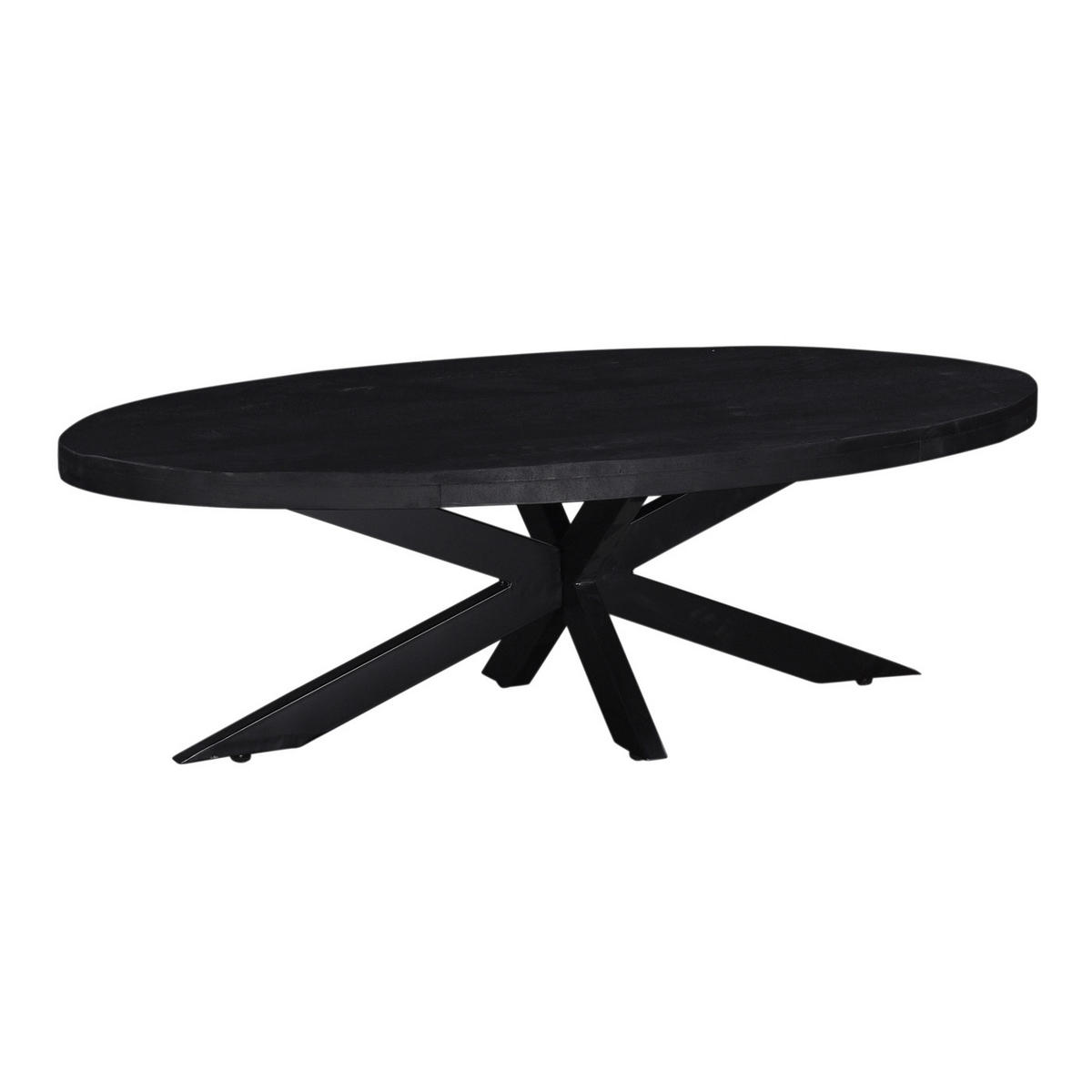 COUCHTISCH oval aus Mangoholz 130cm, schwarz - Schwarz, Holz (130/70/40cm) - Giga Meubel