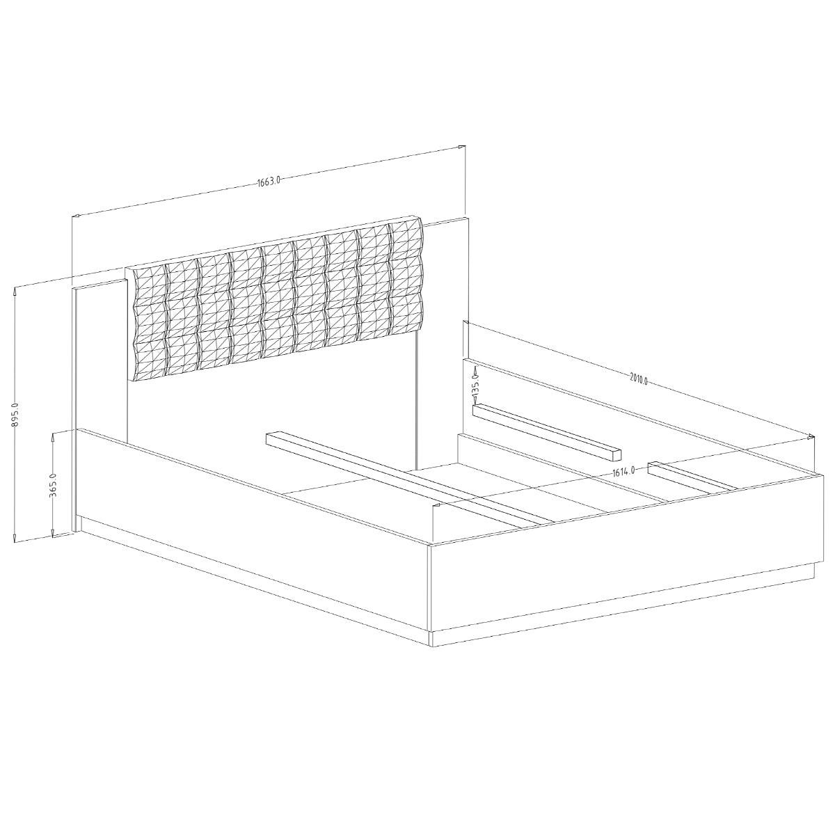POSTELJA 160/200 Alec Les in črna barva - črna, leseni material (160/200cm) - Petits-meubles