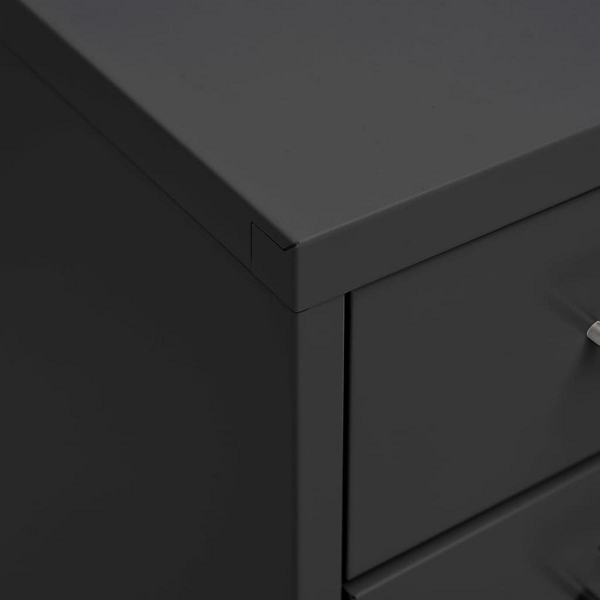 AKTENSCHRANK Mit Rollen Anthrazit 28/41/109 Cm Metall - Anthrazit, Metall (41/109/28cm) - vidaXL