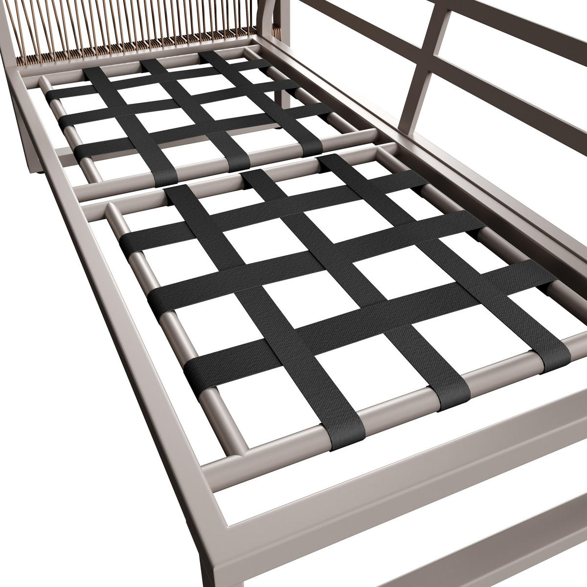 GARTENMÖBEL 123x68cm beige aus Metall und Polyester - Beige, Metall - Modfu