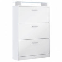 SCHUHSCHRANK Lavia Front in Weiß matt - Weiß, Holzwerkstoff (89/128/23cm) - Vladon