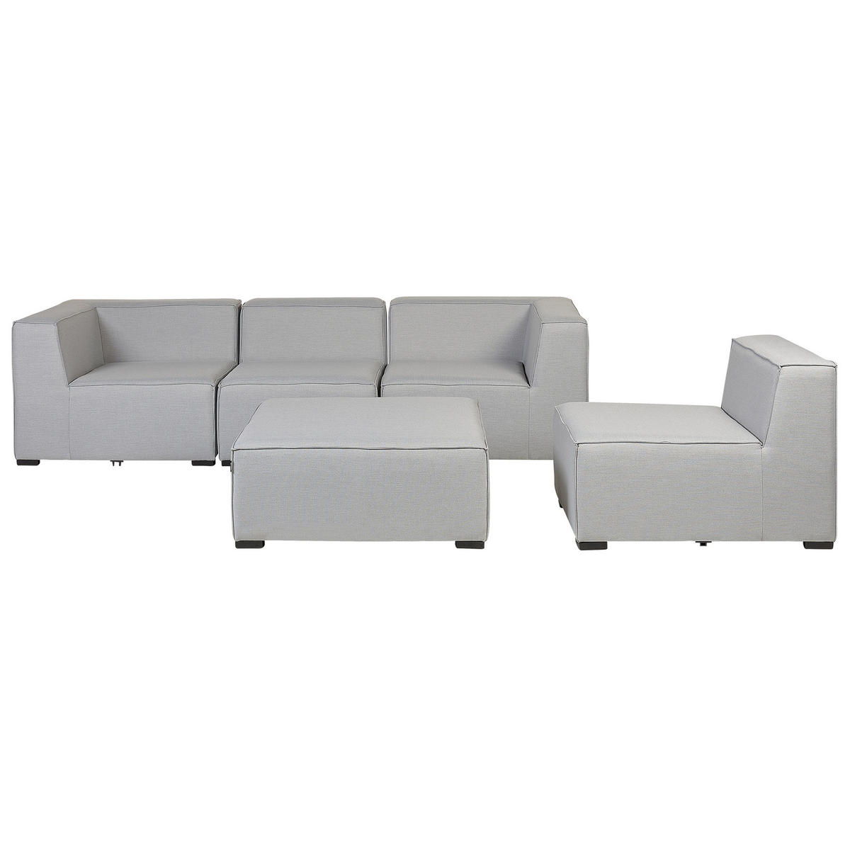 LOUNGE SET 4-Sitzer hellgrau modular Arezzo - Hellgrau, Textil - Beliani