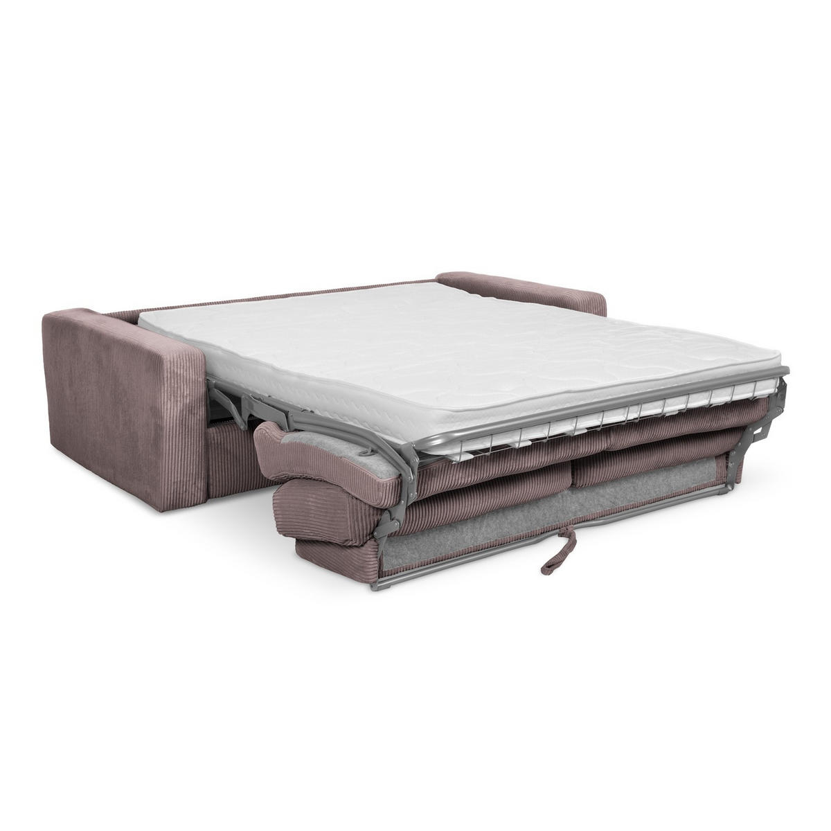 3-SITZER SOFA mit Schlaffunktion Cord Stoff Pink - Pink/Hellrosa, Kunststoff/Textil (195/80/100cm) - LaMiaSofa