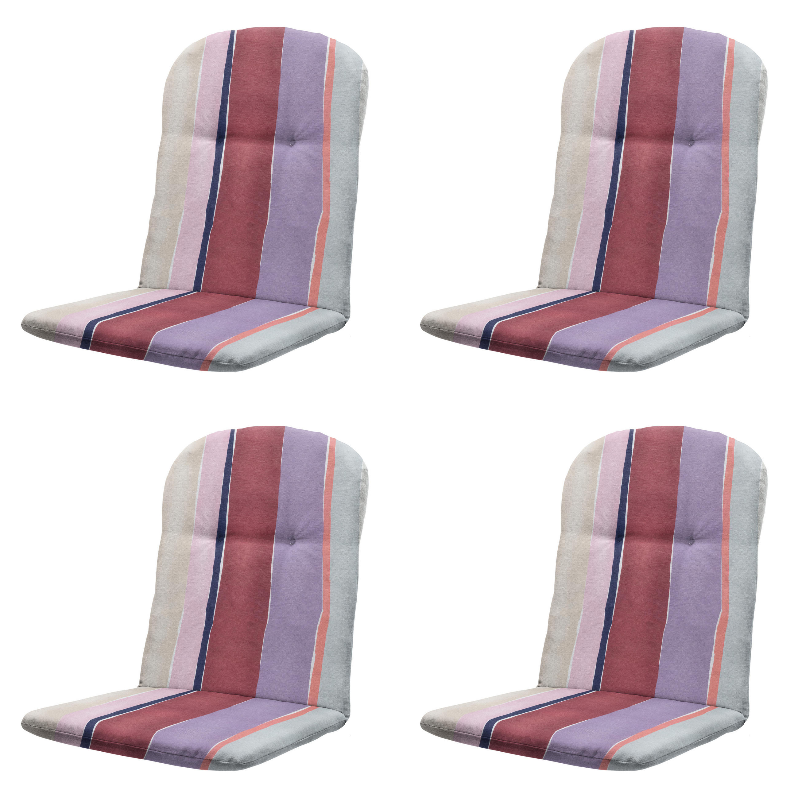 GARTENSTUHLKISSEN Nox - Mehrfarbig - 96/45/3,5 cm - 4er-Set - Multicolor, Textil (45/3/96cm) - Madison