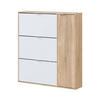 SCHUHSCHRANK Eiche, Weiß 22/106/115 cm - Wildeiche/Weiß, Holzwerkstoff (106/115/22cm) - DMORA