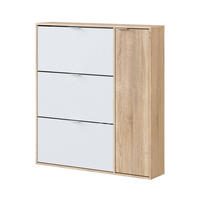 SCHUHSCHRANK Eiche, Weiß 22/106/115 cm - Wildeiche/Weiß, Holzwerkstoff (106/115/22cm) - DMORA