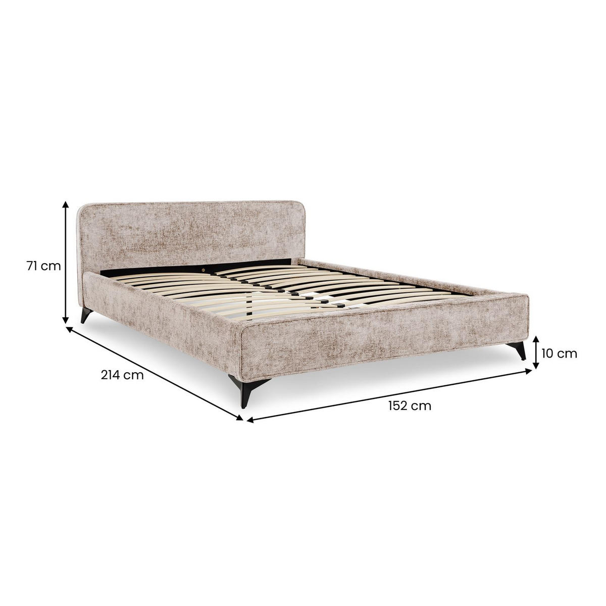POLSTERBETT VIRETTA 140x200 cm beige - Beige, Textil (140/200cm) - IDIMEX