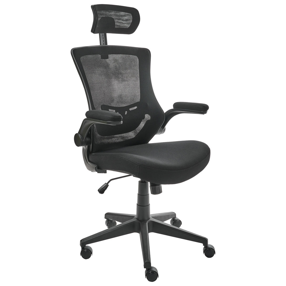 BÜROSTUHL Schwarz Paladin - Schwarz, Textil (52/96/56cm) - Beliani