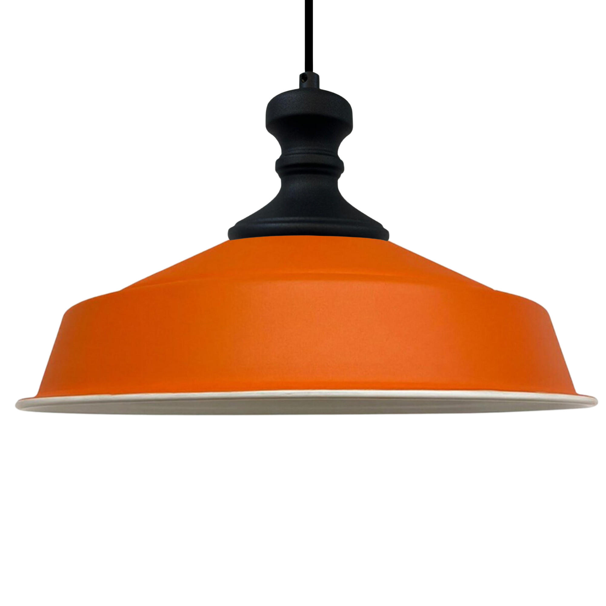 PENDELLEUCHTE Asletl Schwarz-Knob 41/28 cm - Schwarz/Orange, Metall (41/28cm) - Bamyum