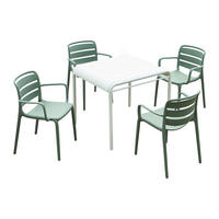 GARTENESSGRUPPE im Set - 4 -Sitzer - Polypropylen - khaki, weiß - MOAH - Weiß, Kunststoff - Vente-Unique