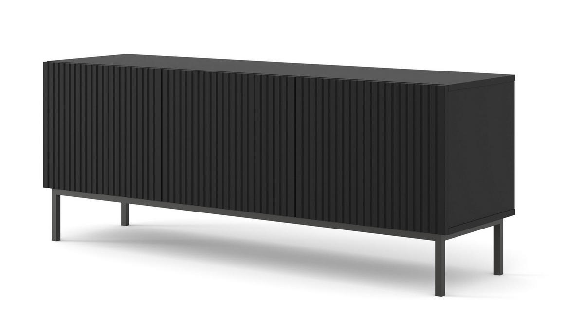 TV-LOWBOARD SCHWARZ - Schwarz, Holzwerkstoff (150/58/42cm) - FURNLUX